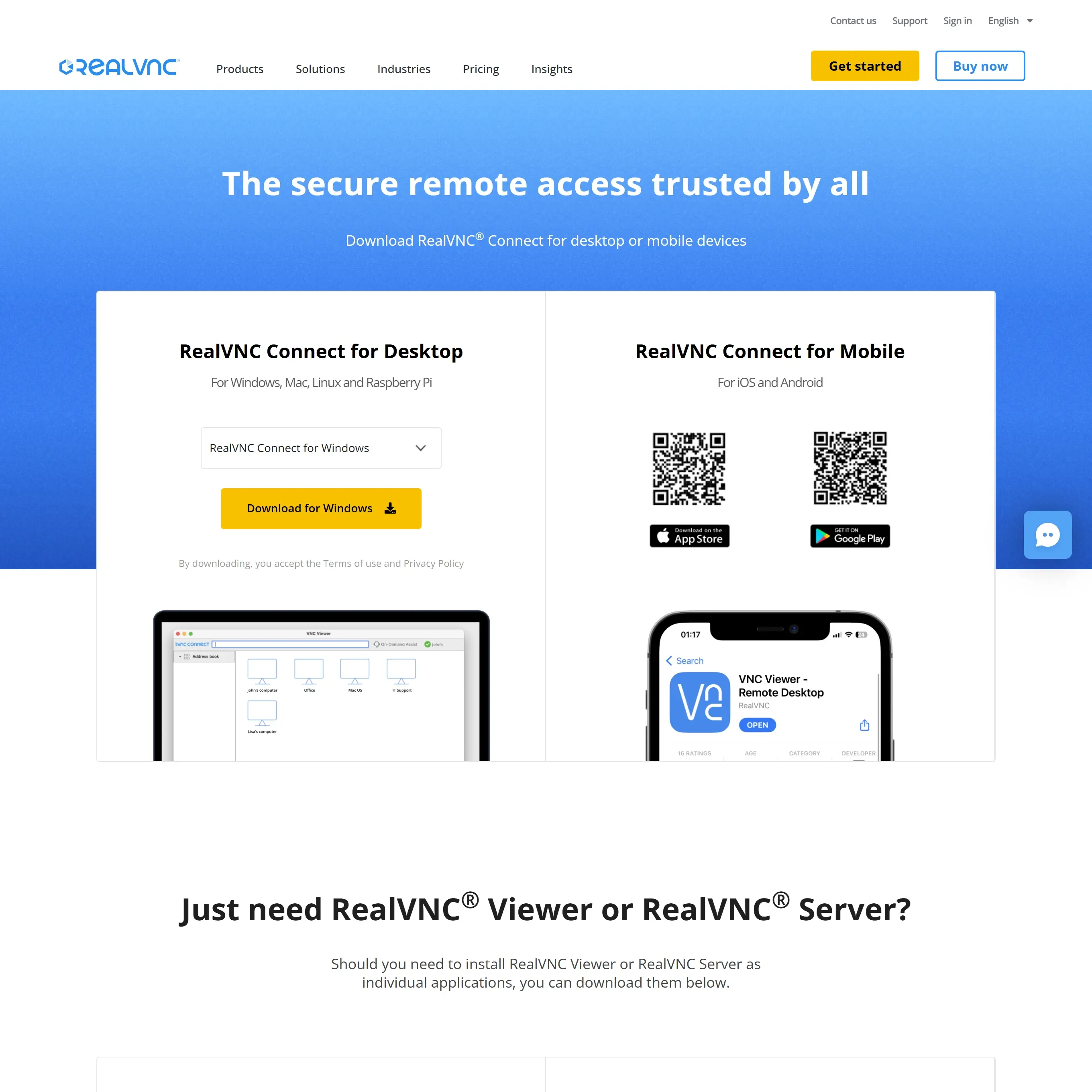 RealVNC скачать 2026 — обзор RealVNC server и viewer